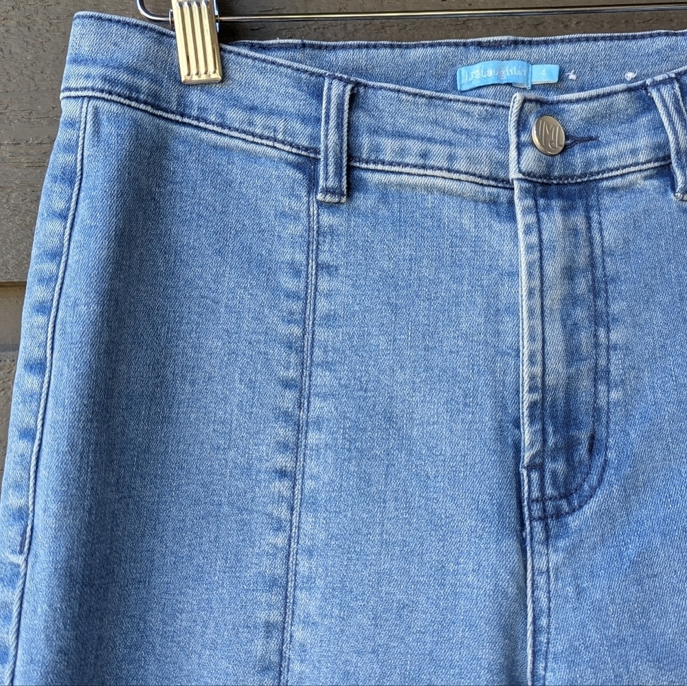 J. McLaughlin Rainey Jean Straight Leg Slit Medium Light Wash Size 4 - Picture 2 of 10